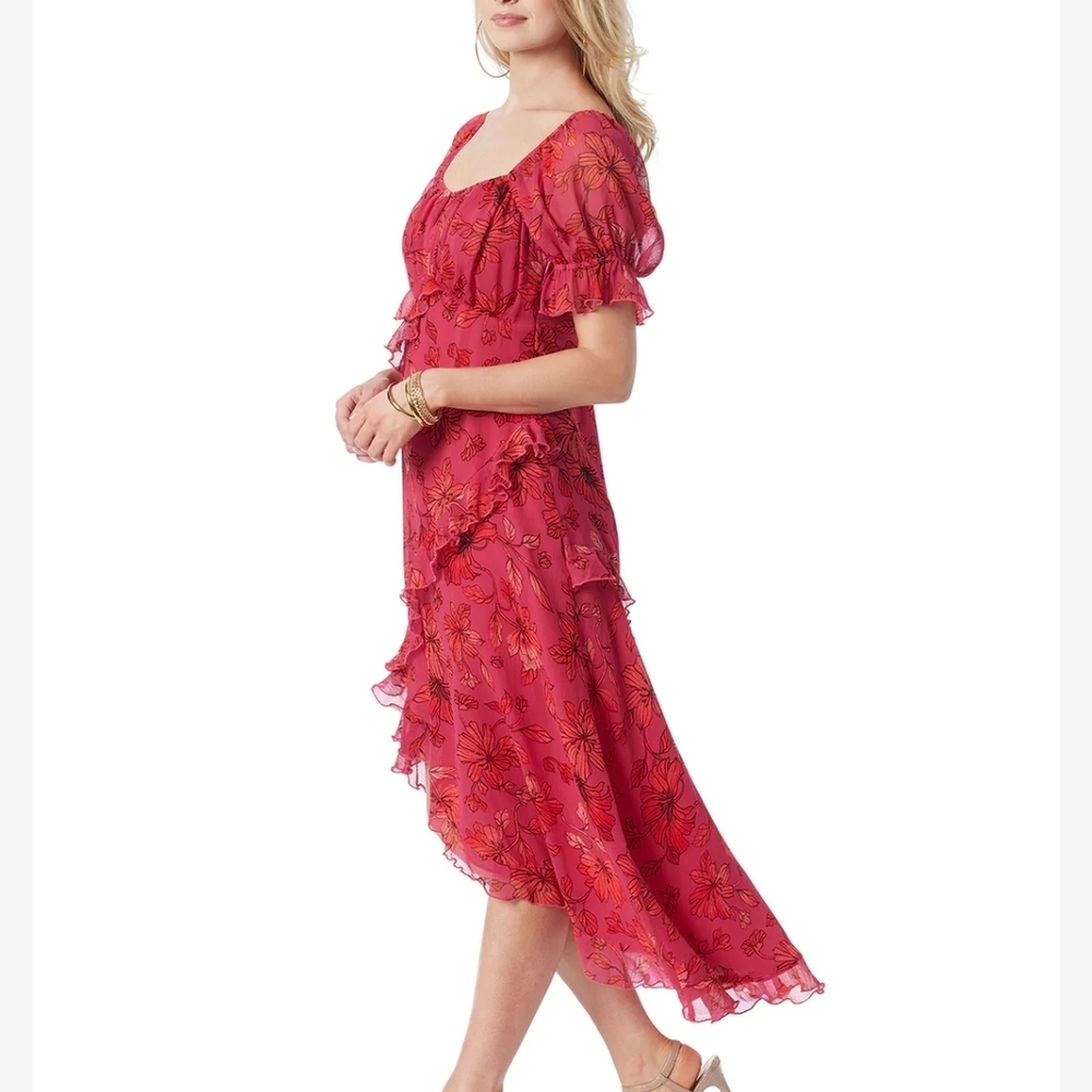 Jessica Simpson Red Ruffled Off-Shoulder Maxi Dress - Picture 4 of 6